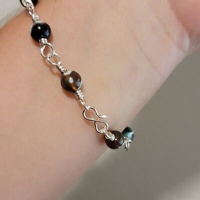 Handmade Wire Wrapped Agate Bead Bracelet