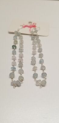 Handmade Aquamarine Chain Earrings