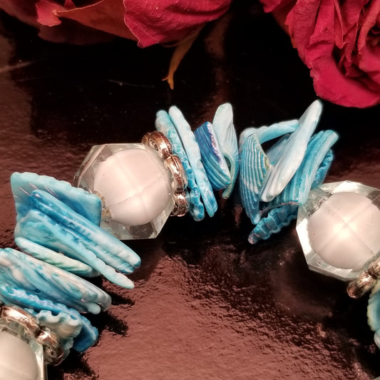 Blue Shell Stretch Bracelet