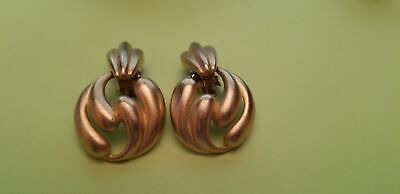 Vintage Erwin Pearl P.E.P Gold Tone Door Knocker Clip On Earrings