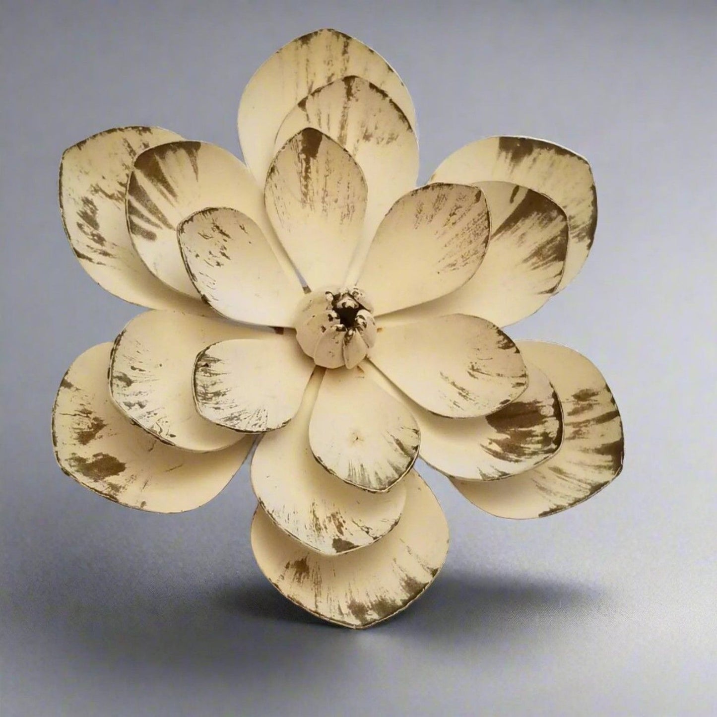 White Rustic Flower Brooch