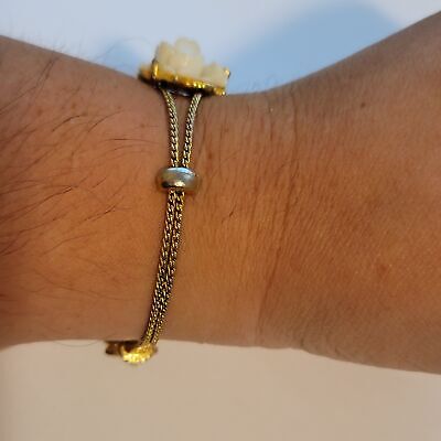 Vintage Goldette Rose Slider Bracelet