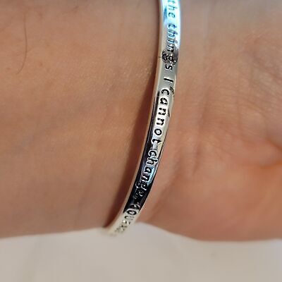 Avon - Silver Tone Serenity Prayer Bracelet