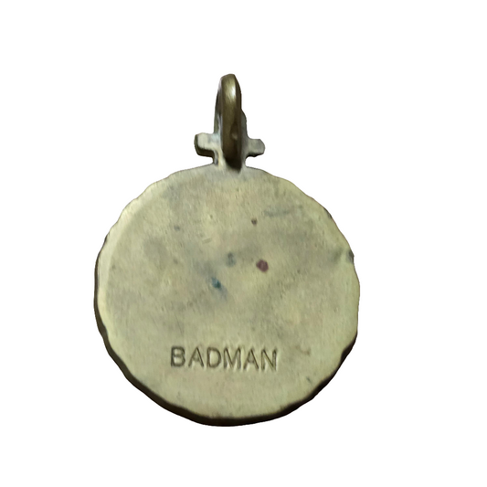 Vintage BADMAN Pendant – Brass Sword & Globe Design Medallion