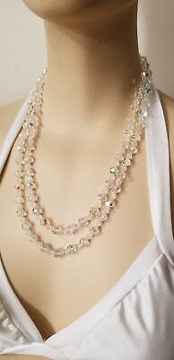 Vintage Aurora Borealis 2 Strand Necklace