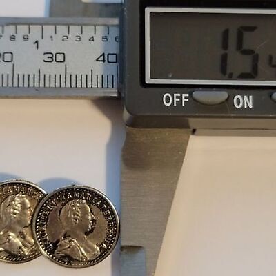 Vintage Silver Tone Coin Brooch