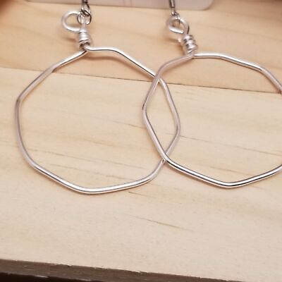 Handmade Octagonal Shape Hoop Earrings