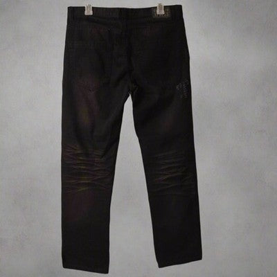 Men’s Black Distressed Jeans – Straight Leg Fit