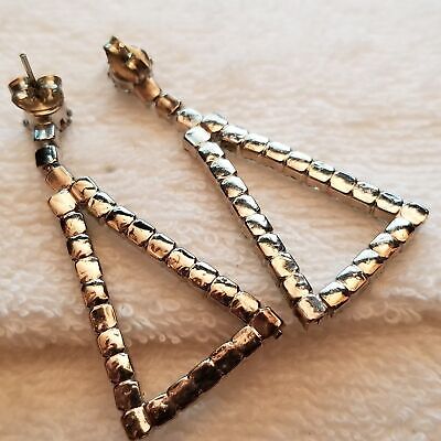 Silver Tone Rhinestone Earrings