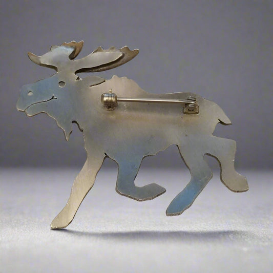 Metal Moose Brooch