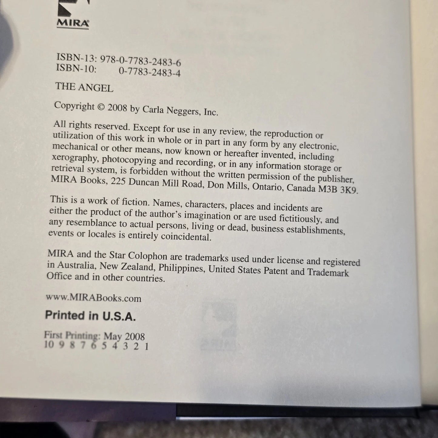 The Angel - Hardcover By Neggers, Carla - GOOD