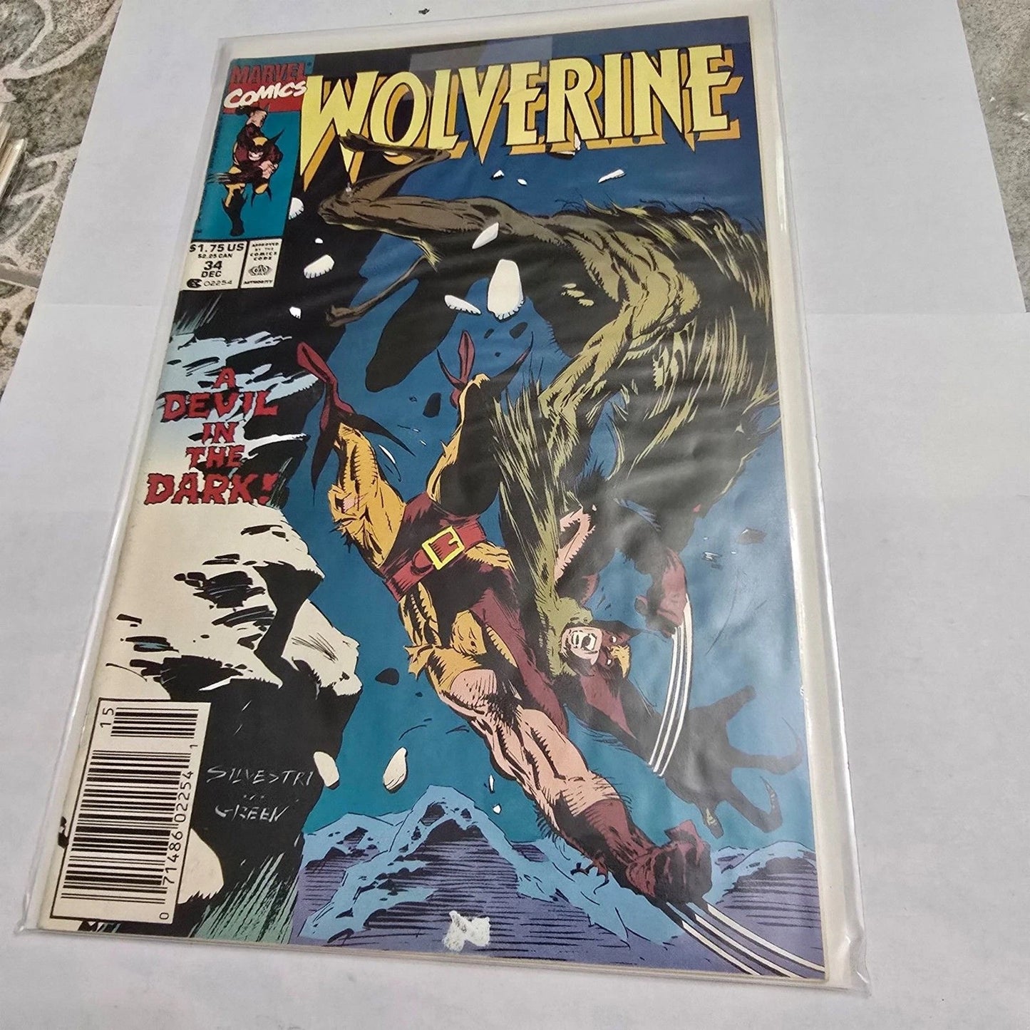 Wolverine #34 (1990) Wolverine vs Wendigo Marvel Comic