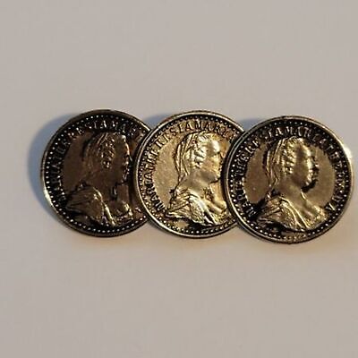 Vintage Silver Tone Coin Brooch