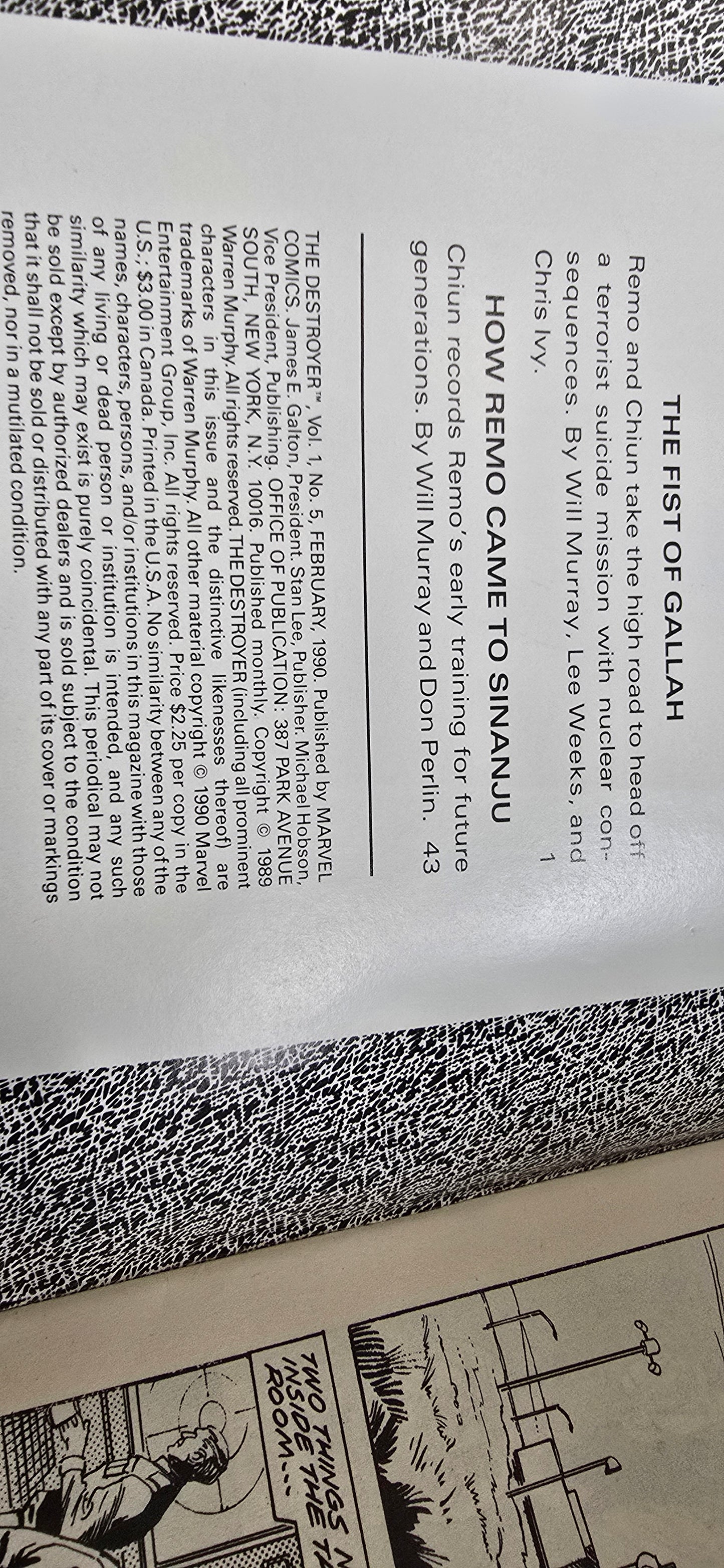 The Destroyer Vol 1 No 5 (Feb 1990) Marvel Magazine