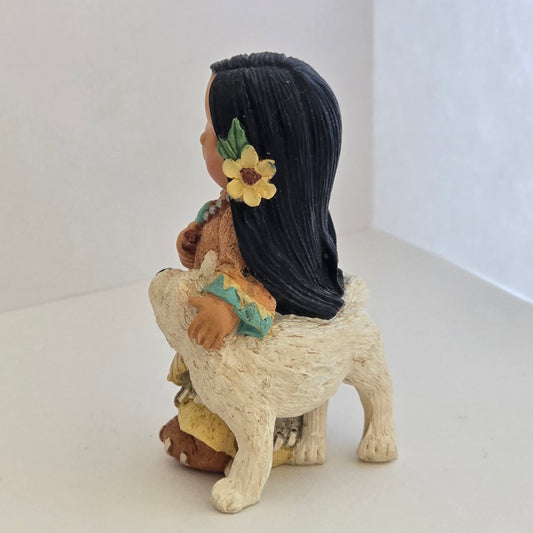 1998 Friends of the Feather – Girl with White Dog Figurine – Enesco – Karen Hahn
