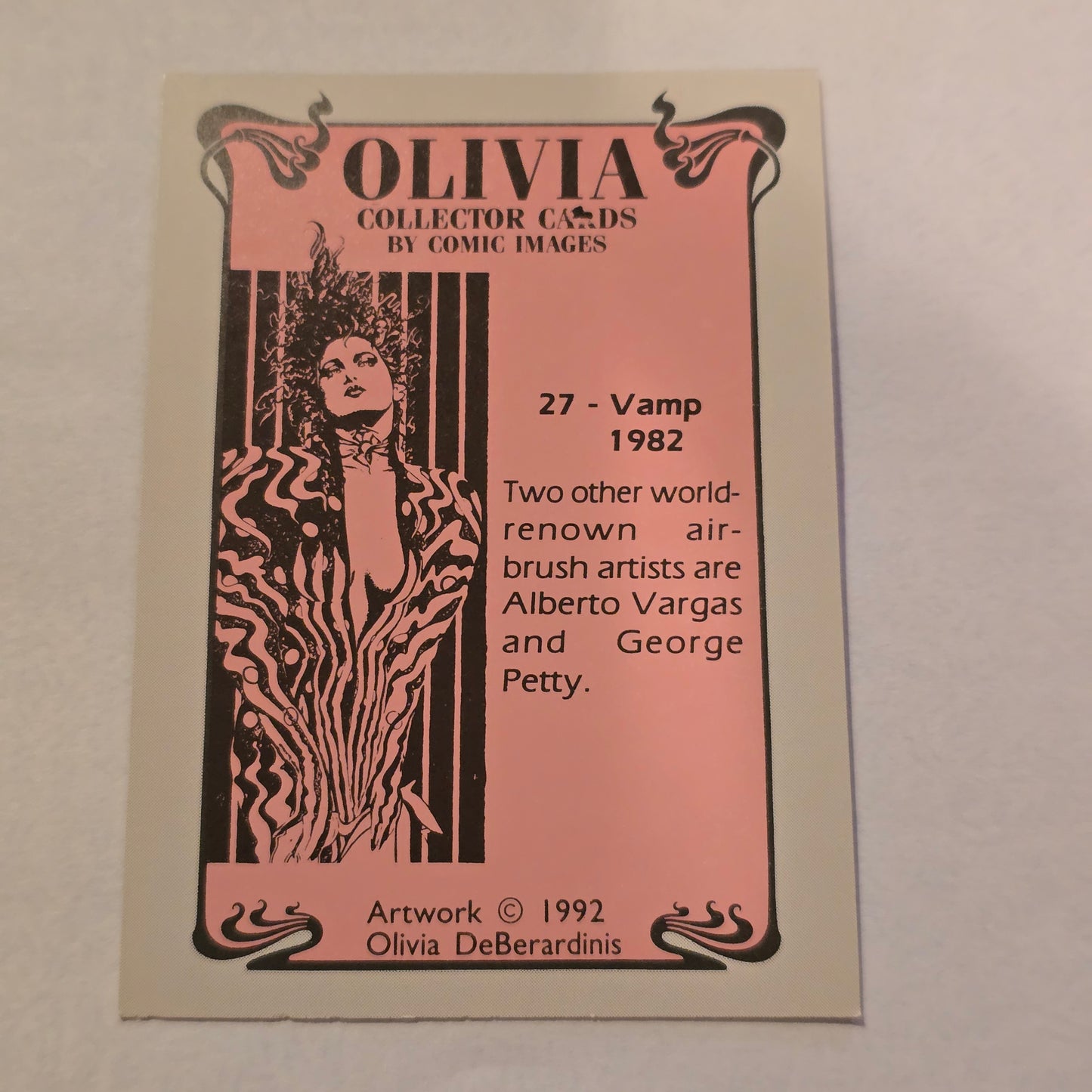 Olivia DeBerardinis “Vamp” #27 (1982) Vintage Collector Trading Card