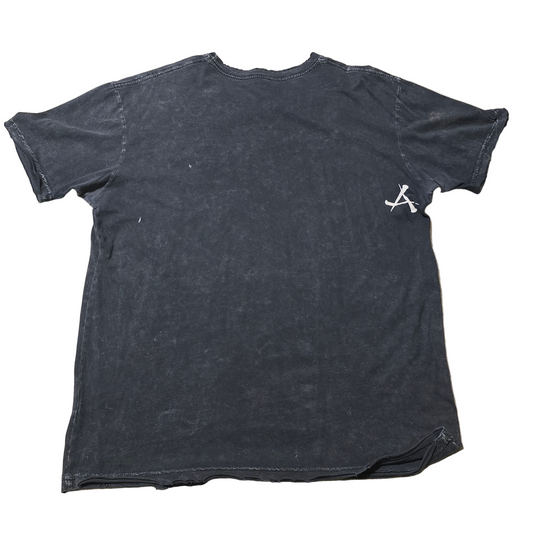 Affliction Angel Skeleton Roses Tee Men’s Large Distressed (Flaws)