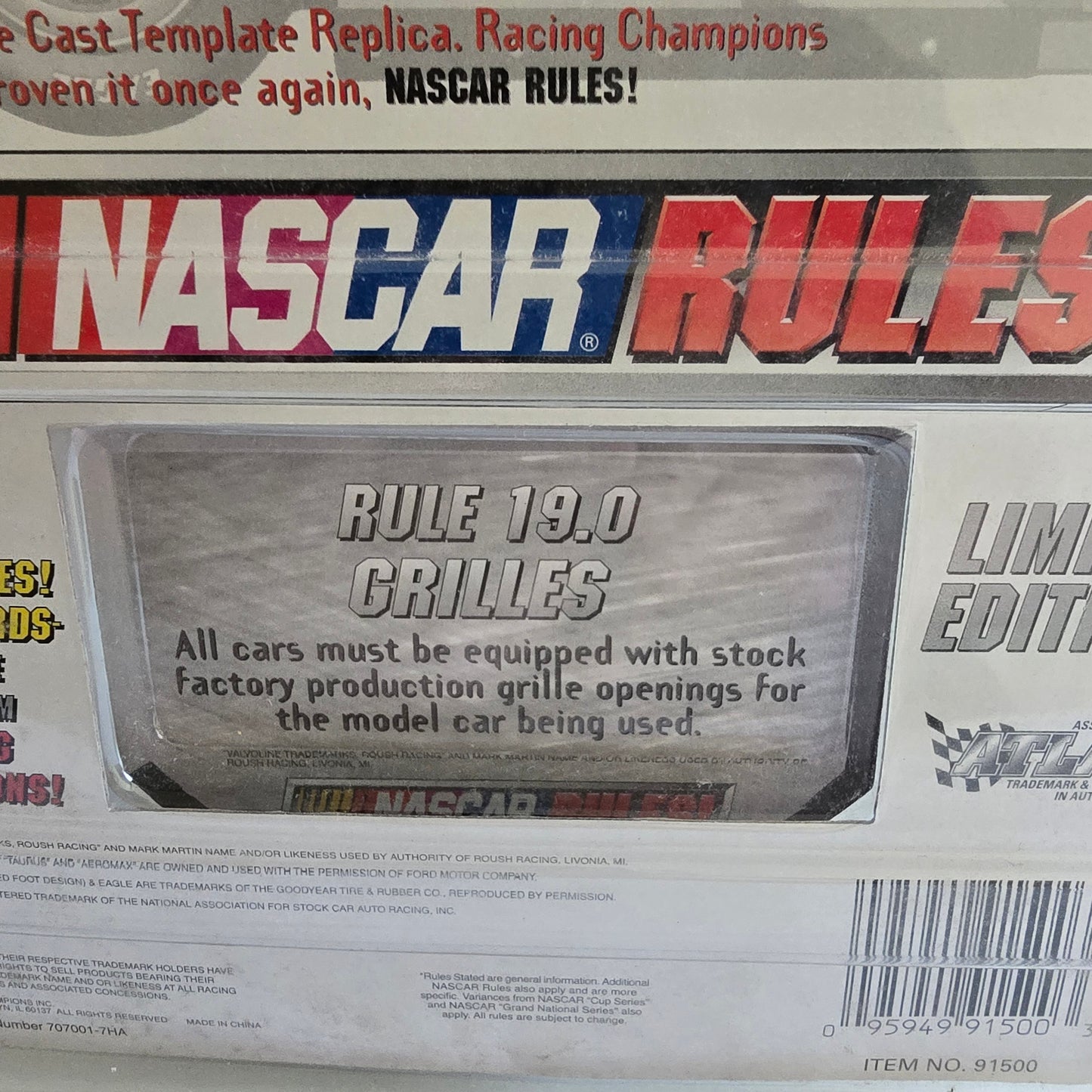 Racing Champions NASCAR Rules Mark Martin #6 Valvoline 1:64 Die-Cast LE