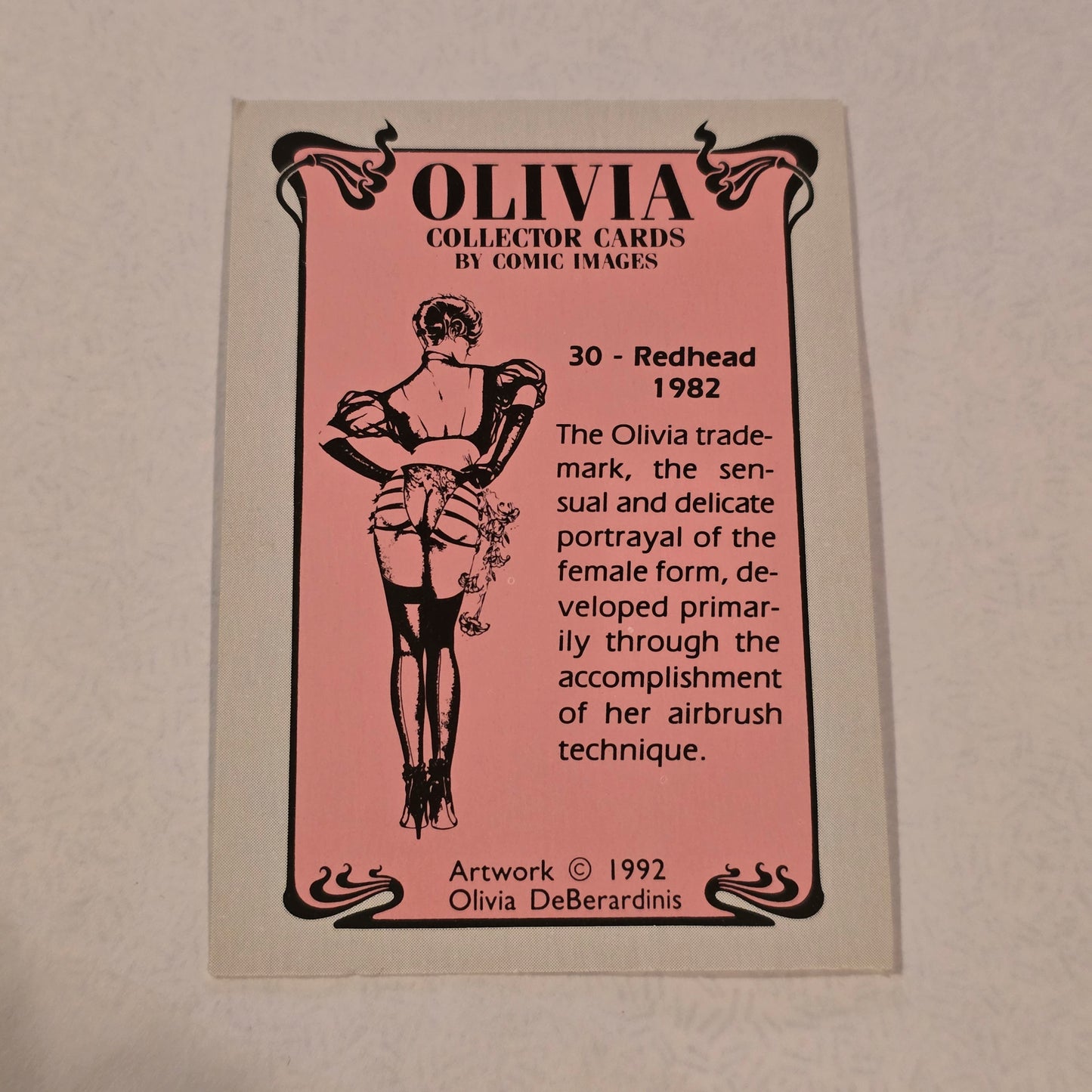 Olivia DeBerardinis “Redhead” #30 (1982) Vintage Pin-Up Trading Card