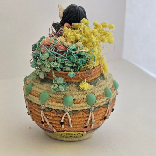 1997 Friends of the Feather – Girl With Flowers on Decorative Pot – Enesco – Karen Hahn