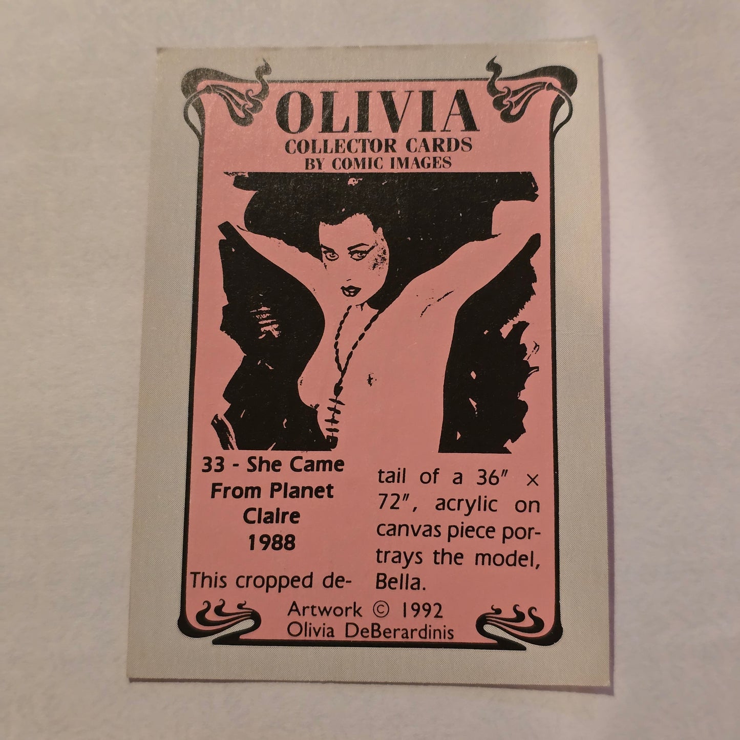 Olivia DeBerardinis “She Came From Planet Claire” #33 (1988) Vintage Collector Card
