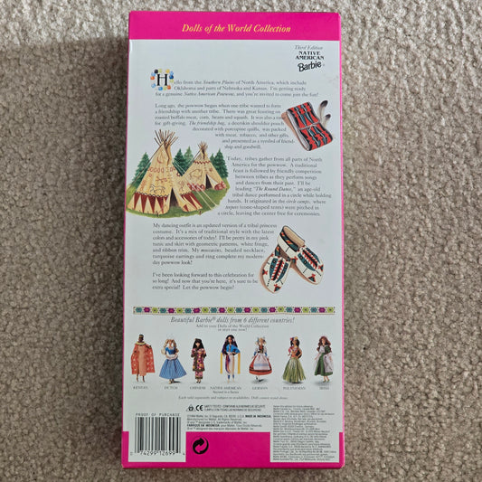 1994 Native American Barbie Third Edition Dolls of the World NRFB