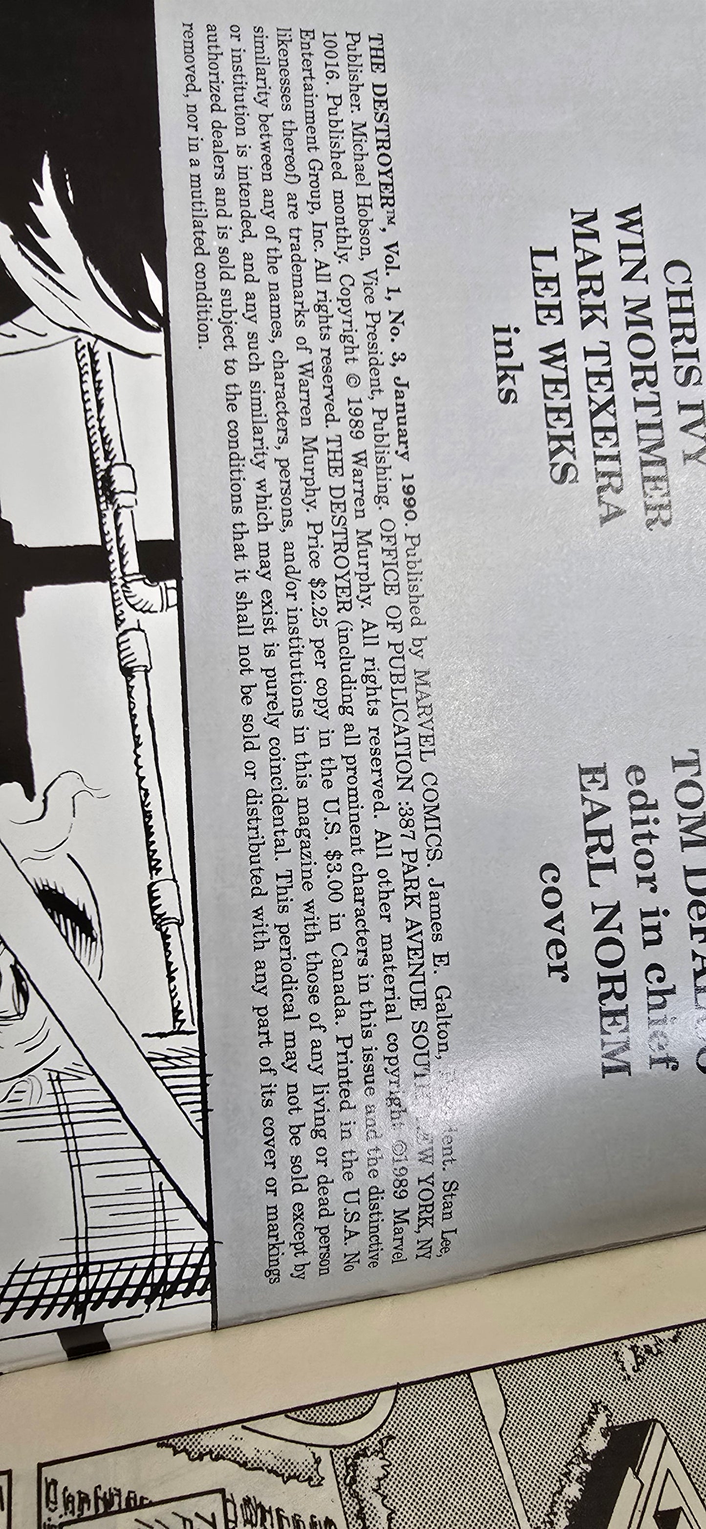 The Destroyer Vol 1 No 3 (Jan 1990) Marvel Magazine