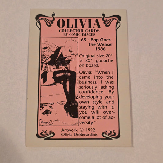 Olivia DeBerardinis “Pop Goes the Weasel” #65 (1986) Vintage Collector Card