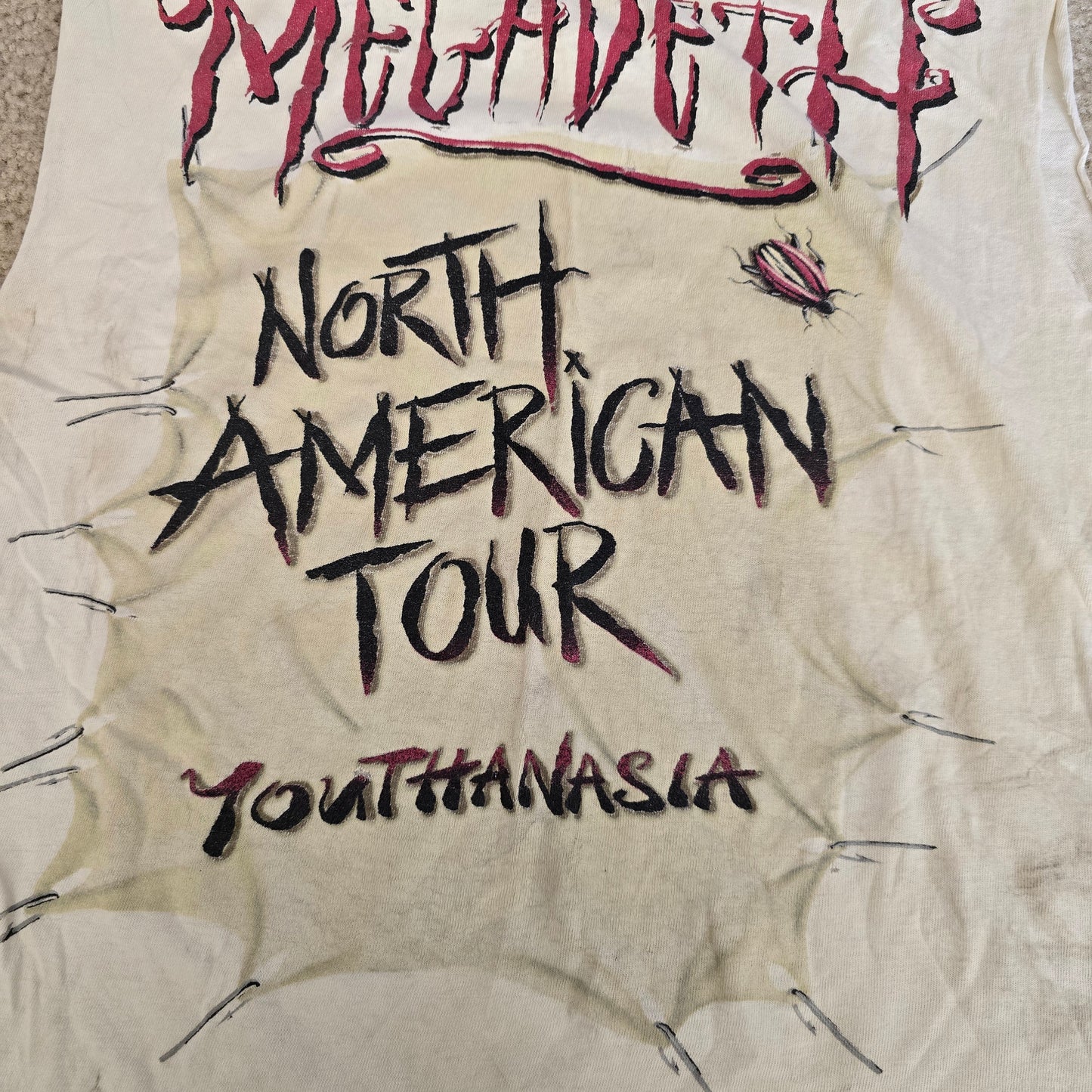 Vintage Megadeth Youthanasia Tour Distressed Cut Off Band Tee