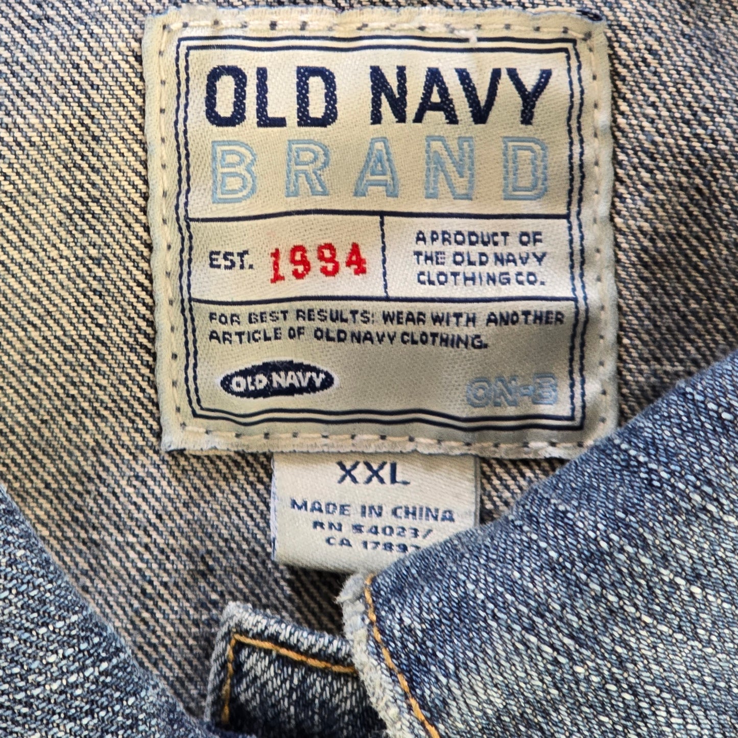 Old Navy Denim Jacket XXL Light Wash Distressed Jean Jacket