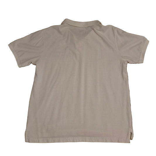 Old Navy Skull Wing Graphic Polo Shirt White Short Sleeve Cotton Size Large