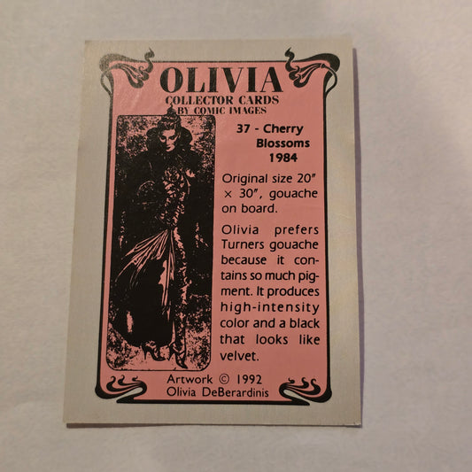 Olivia DeBerardinis “Cherry Blossoms” #37 (1984) Vintage Collector Trading Card