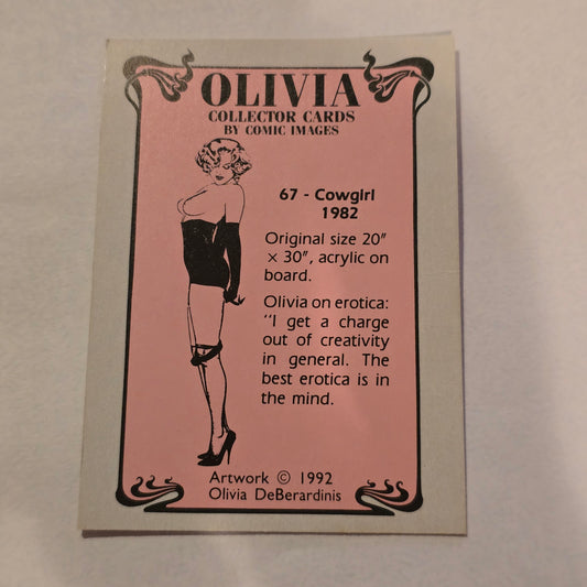 Olivia DeBerardinis “Cowgirl” #67 (1982) Vintage Collector Trading Card