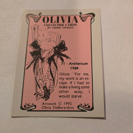 Olivia DeBerardinis “Antherlum” #71 (1984) Vintage Collector Trading Card