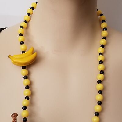 Vintage Monkey & Banana Necklace