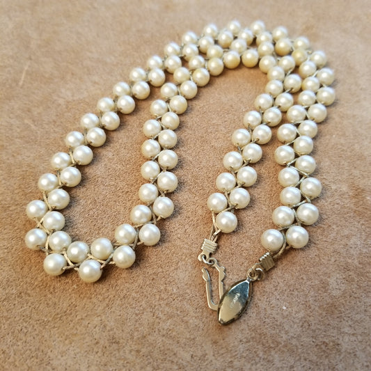 Vintage Avon Braided Simulated Pearl Chain Necklace