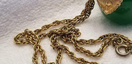 Vintage Green Apple Gold Tone Necklace