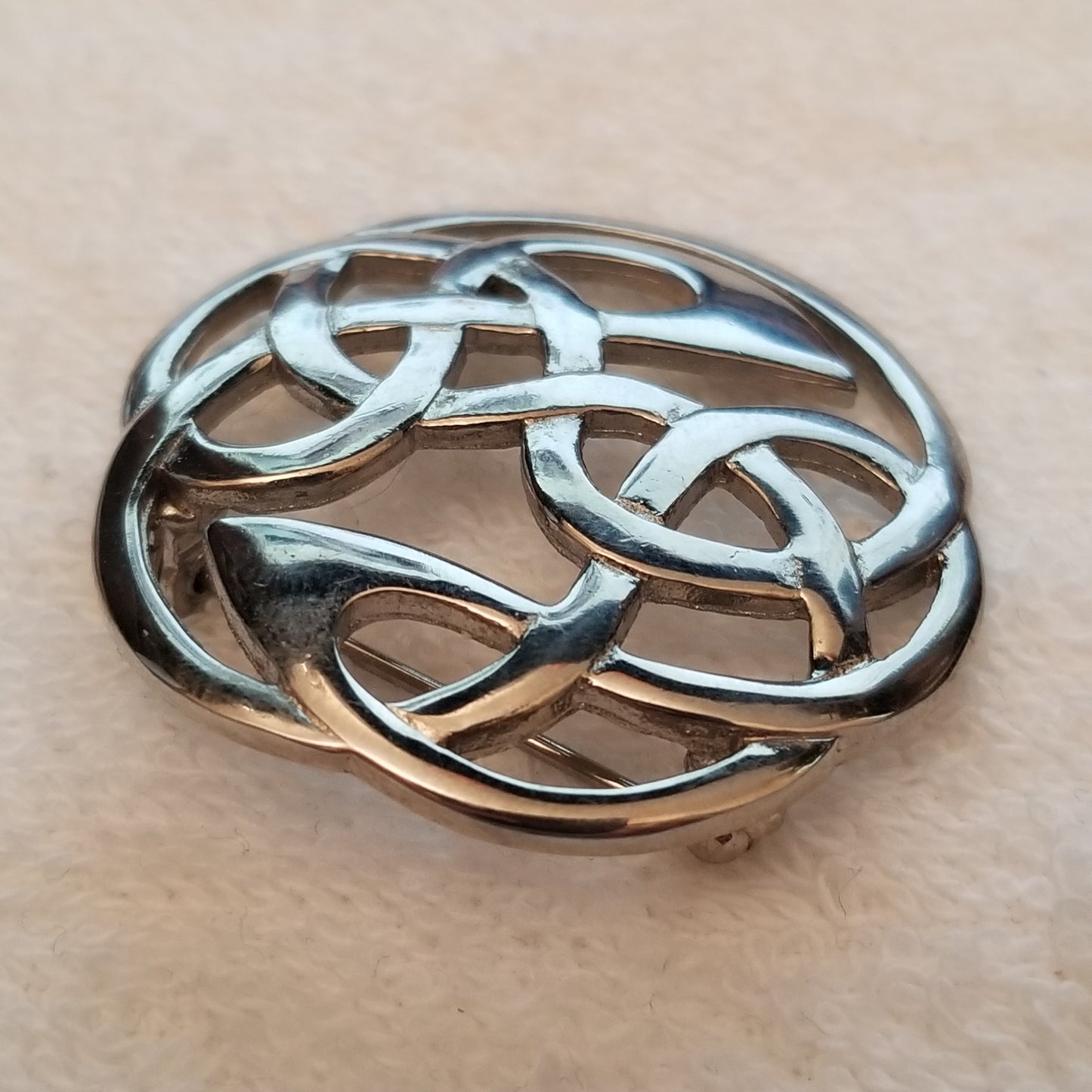 Silver Tone Celtic Knot Brooch