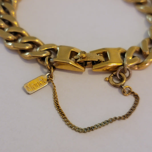 Vintage Gold Tone Monet Chain Bracelet