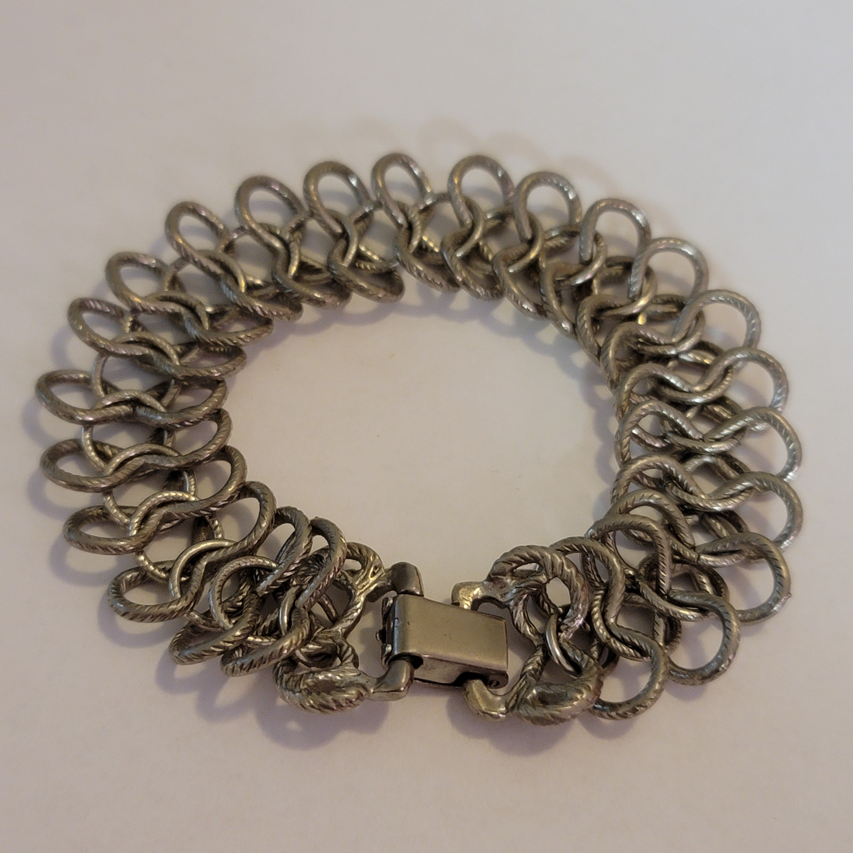 Silver Tone Chainmail Style Bracelet