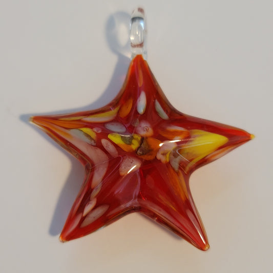 Red Glass Star Pendant