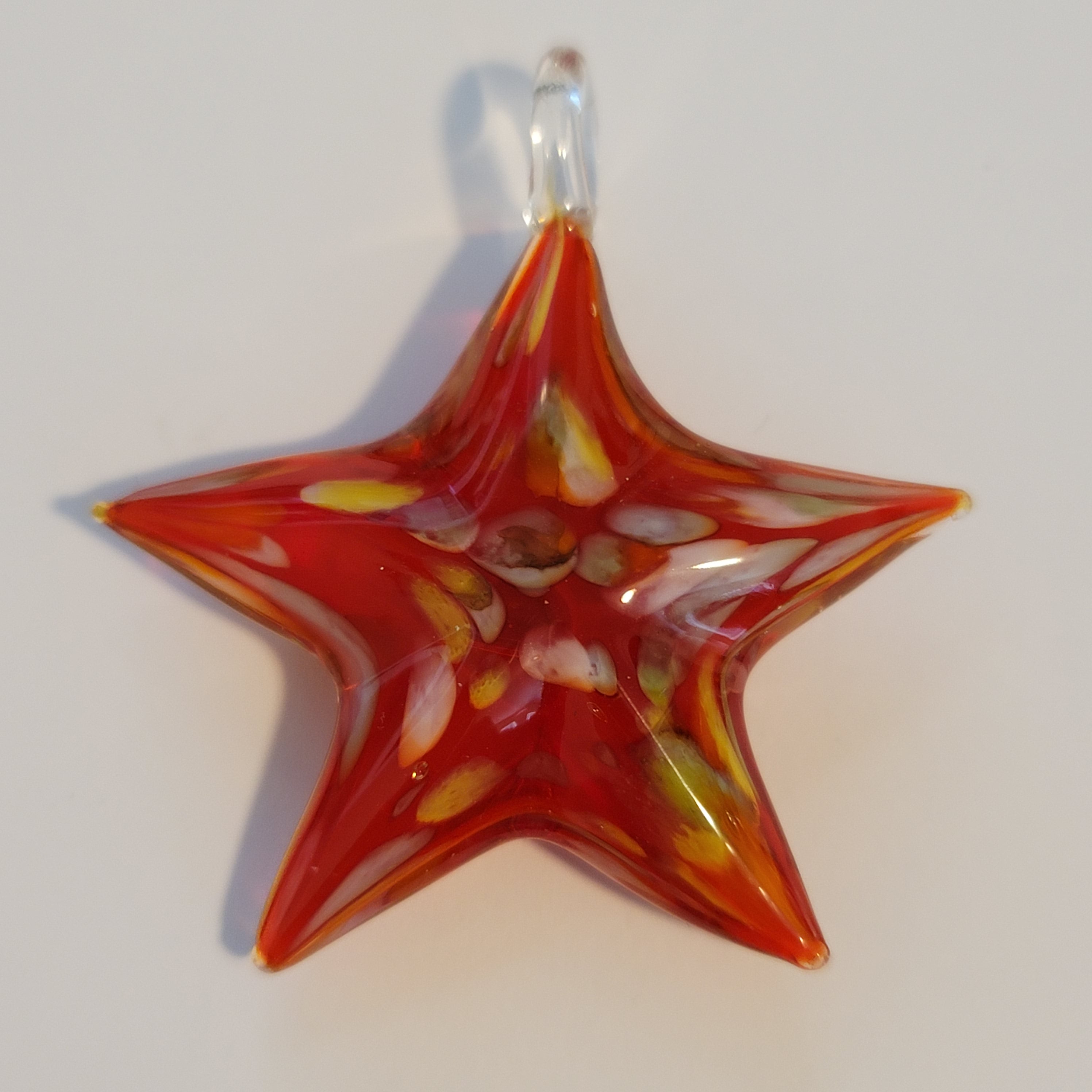 Red Glass Star Pendant