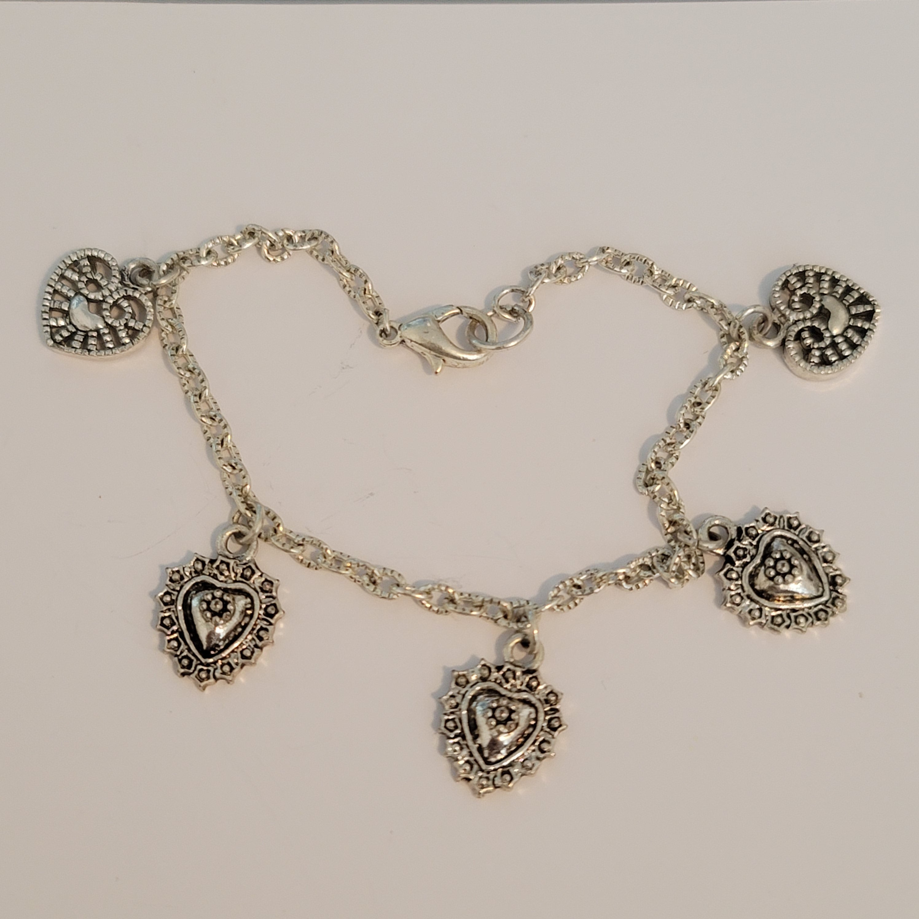 Silver Tone Heart Bracelet