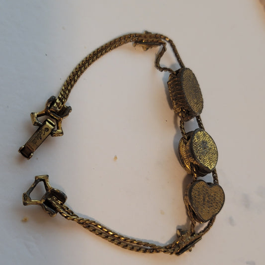 Vintage Goldette Victorian Revival Slide Bracelet