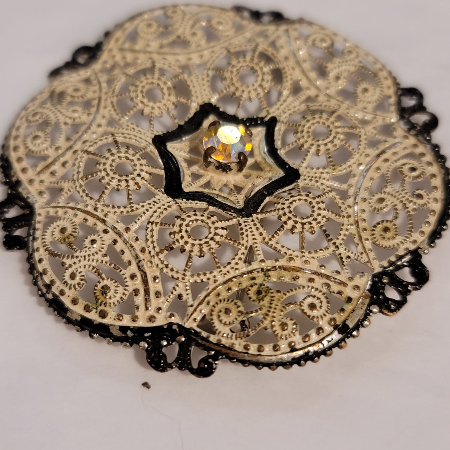 Vintage Western Germany Filigree AB Brooch
