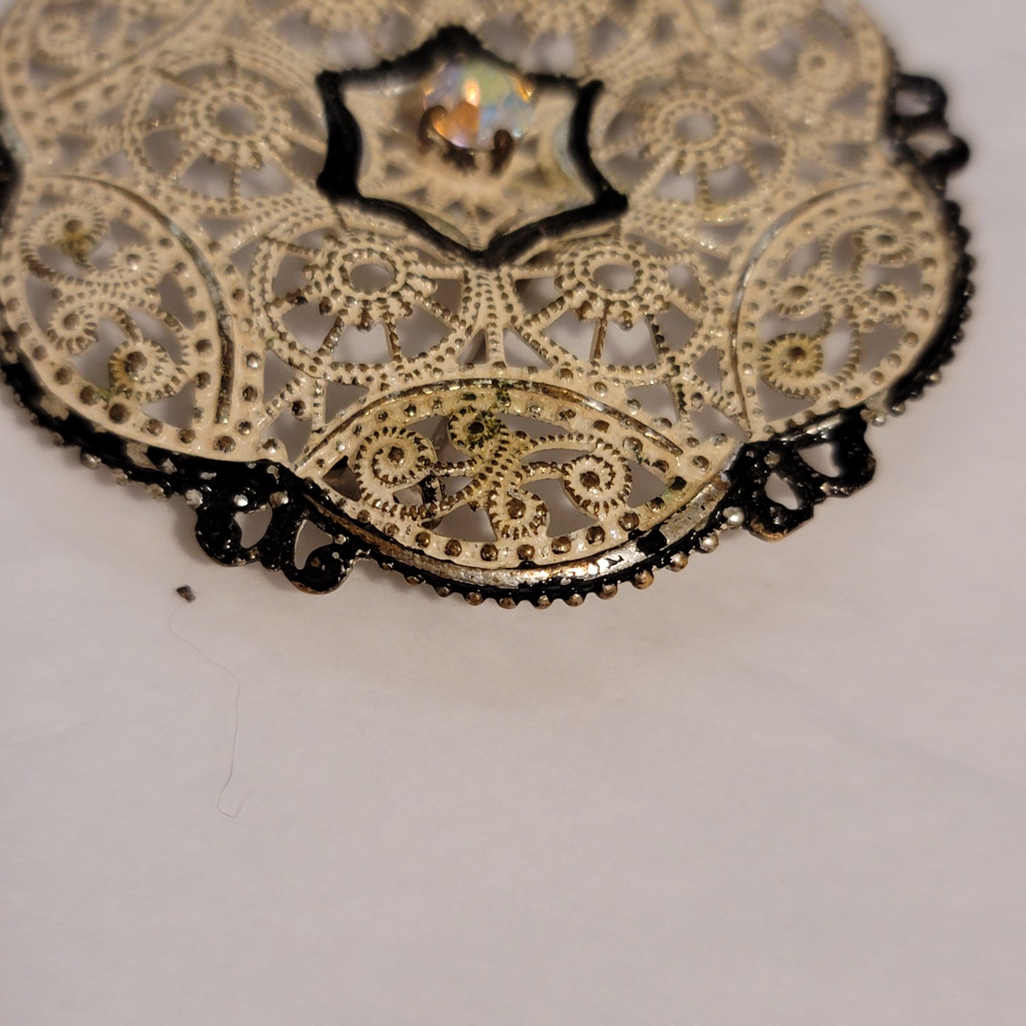 Vintage Western Germany Filigree AB Brooch