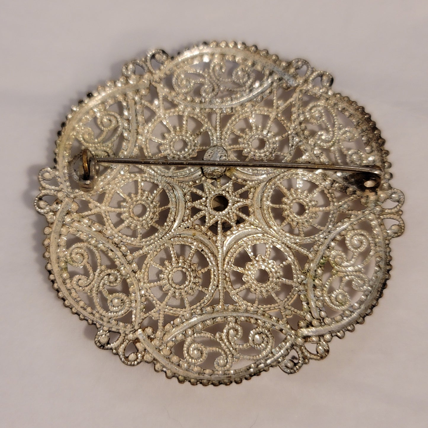 Vintage Western Germany Filigree AB Brooch