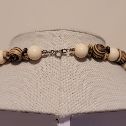 Faux Wood Bead Necklace