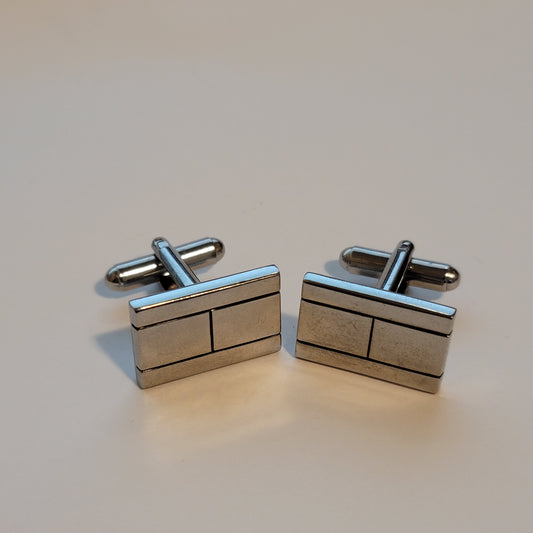 Silver Tone Rectangular Cufflinks