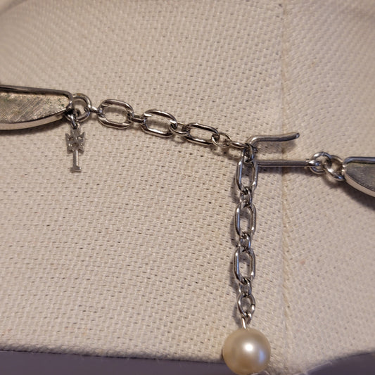 Vintage Trifari Silver Tone Choker Necklace